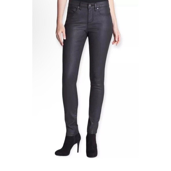Eileen‎ Fisher | Black Organic Cotton Waxed Jeans Size 16 - Picture 1 of 10